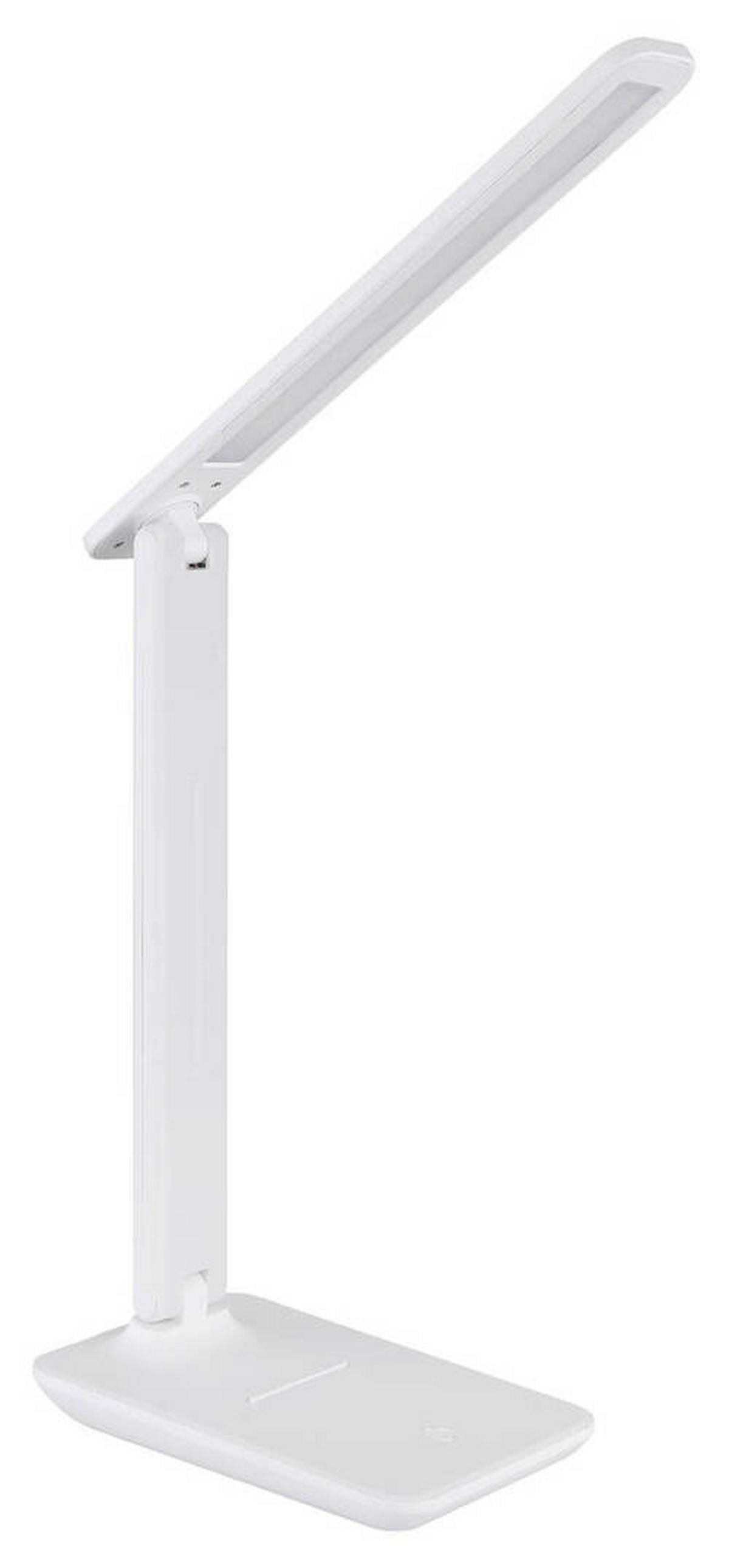 LED-Schreibtischleuchte 58439w - Opal/Weiß, Design, Leder/Kunststoff (28/11,5/50cm) - Globo