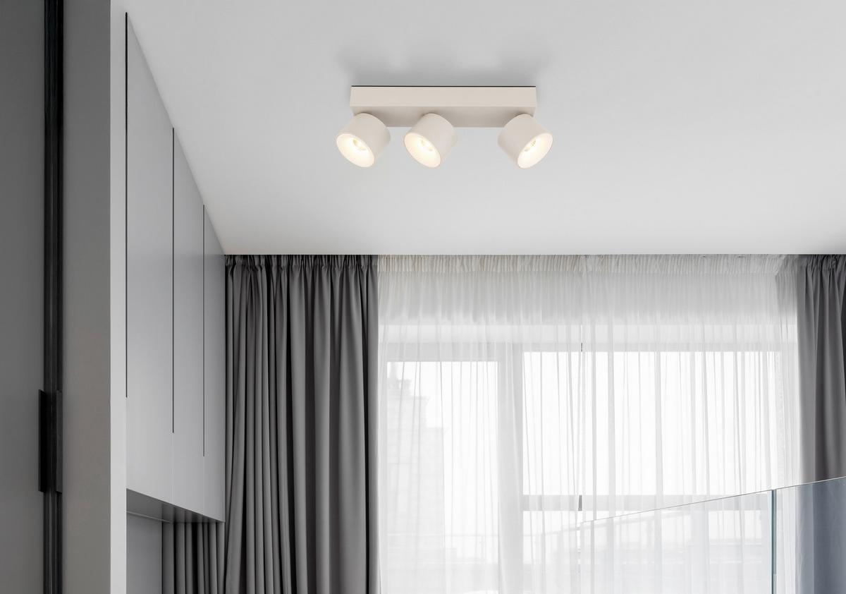 Led Reflektor 56961-3s Rae - homokszínű/fehér, Design, műanyag/fém (33/7.2/12cm) - Globo