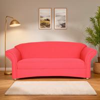 3-Sitzer Loretta ca. 204x83x85 rosa, Belastbarkeit ca. 300 kg - Hellrot, Basics, Holz/Textil (204/83/85cm)