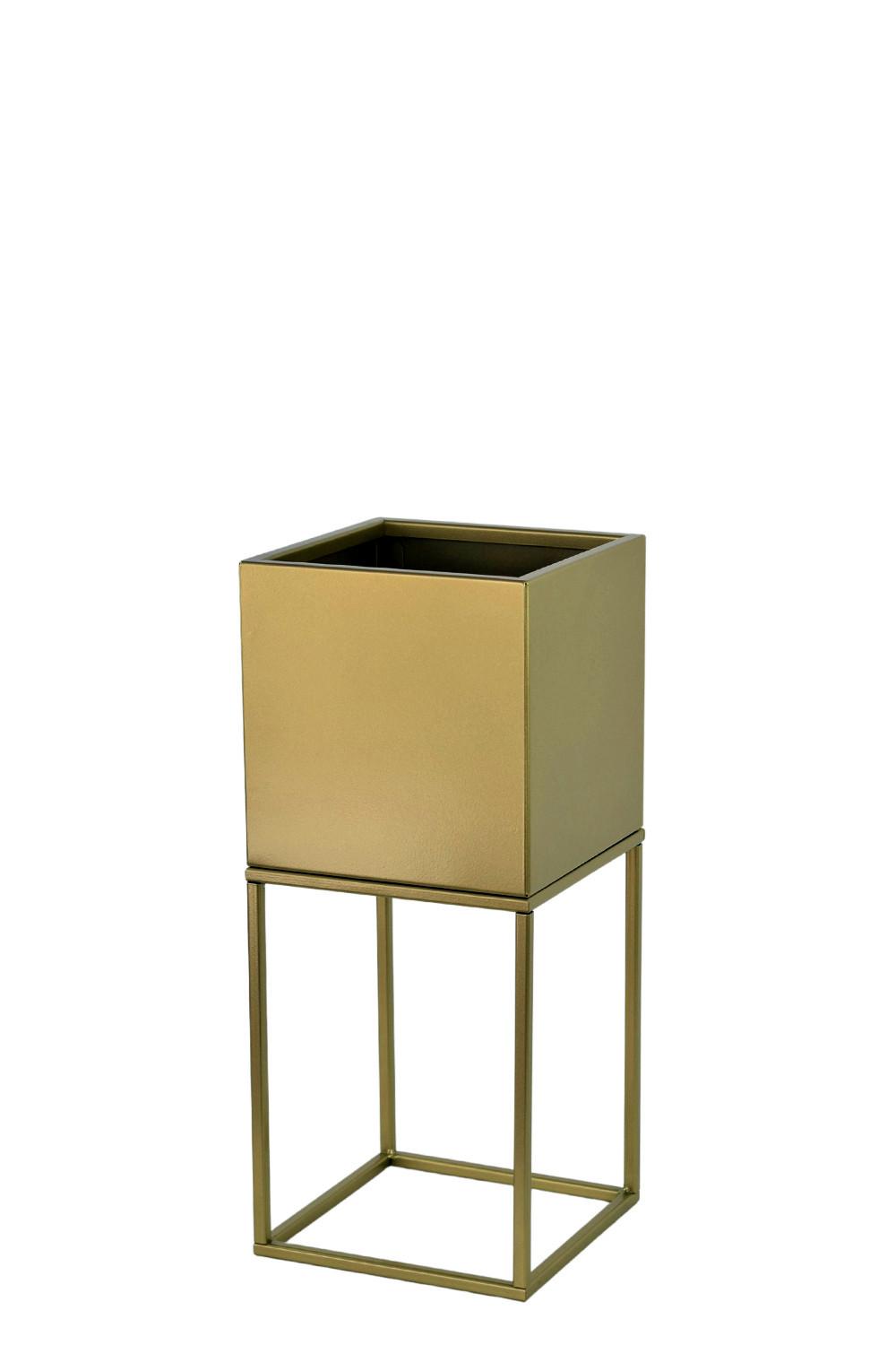 Blumenständer Metall Goldfarb. Bxhxt: 19x47x19 Cm