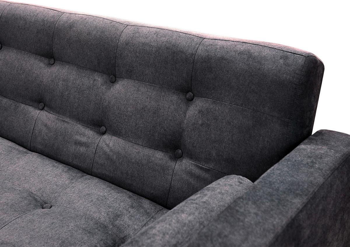Schlafsofa Seattle Dunkelgrau B: 223cm - Dunkelgrau/Schwarz, Design, Textil (223/89/86cm) - P & B