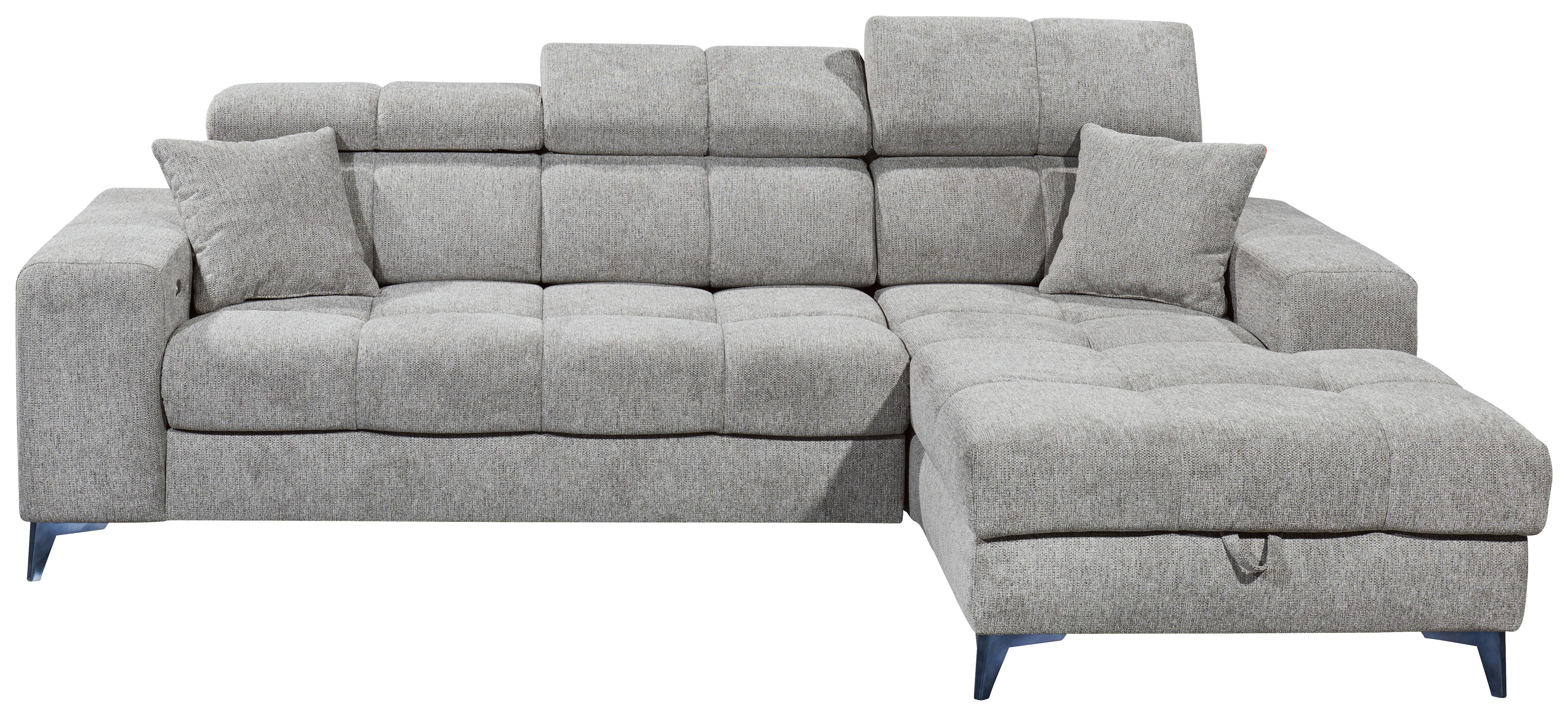 Ecksofa Sydney Hellgrau S: 268/172 cm - Hellgrau/Schwarz, KONVENTIONELL, Textil (268/172cm) - MID.YOU