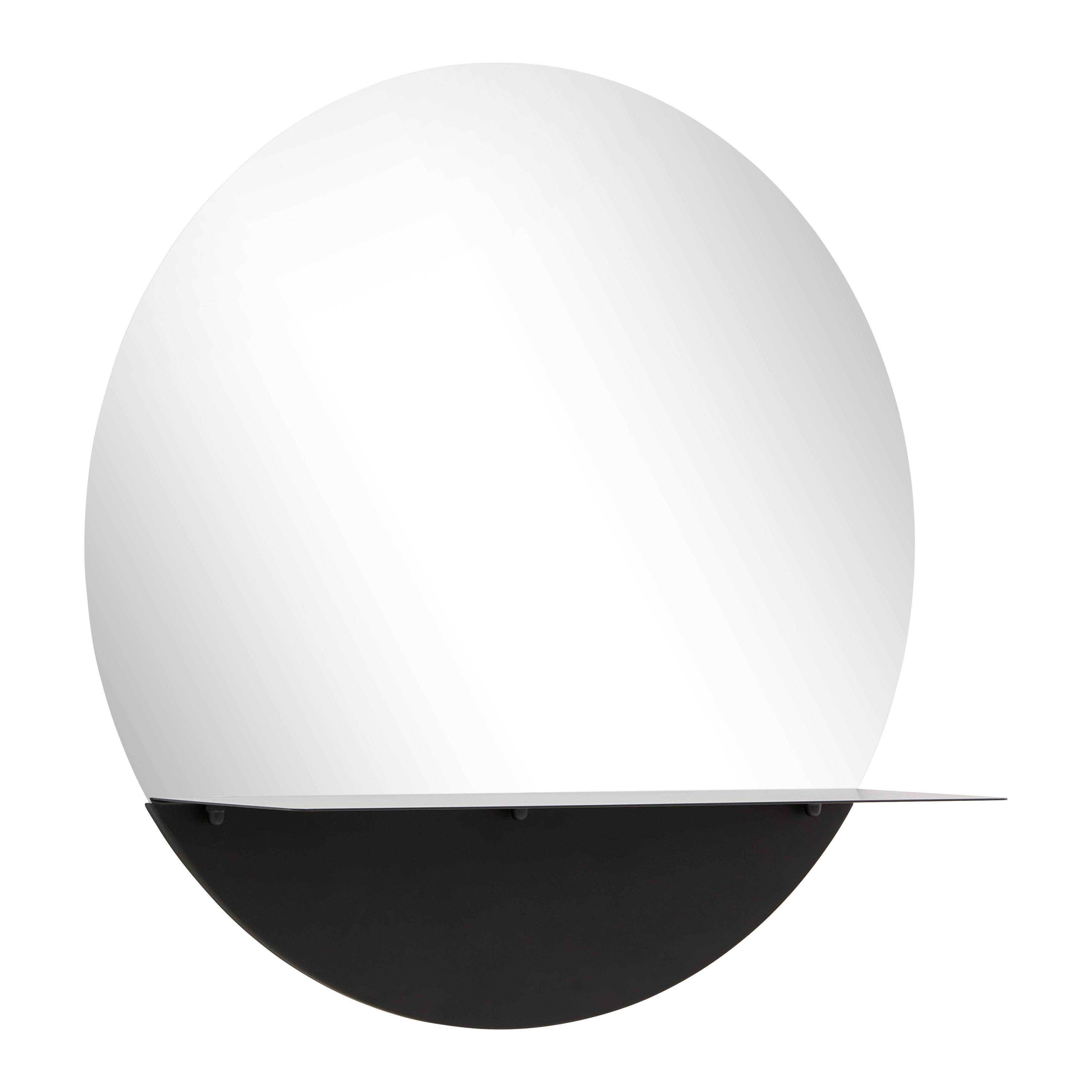 Nástenné zrkadlo Maren Ø ca. 50cm vr.police - čierna, Modern, kov/sklo (50cm) - Mömax