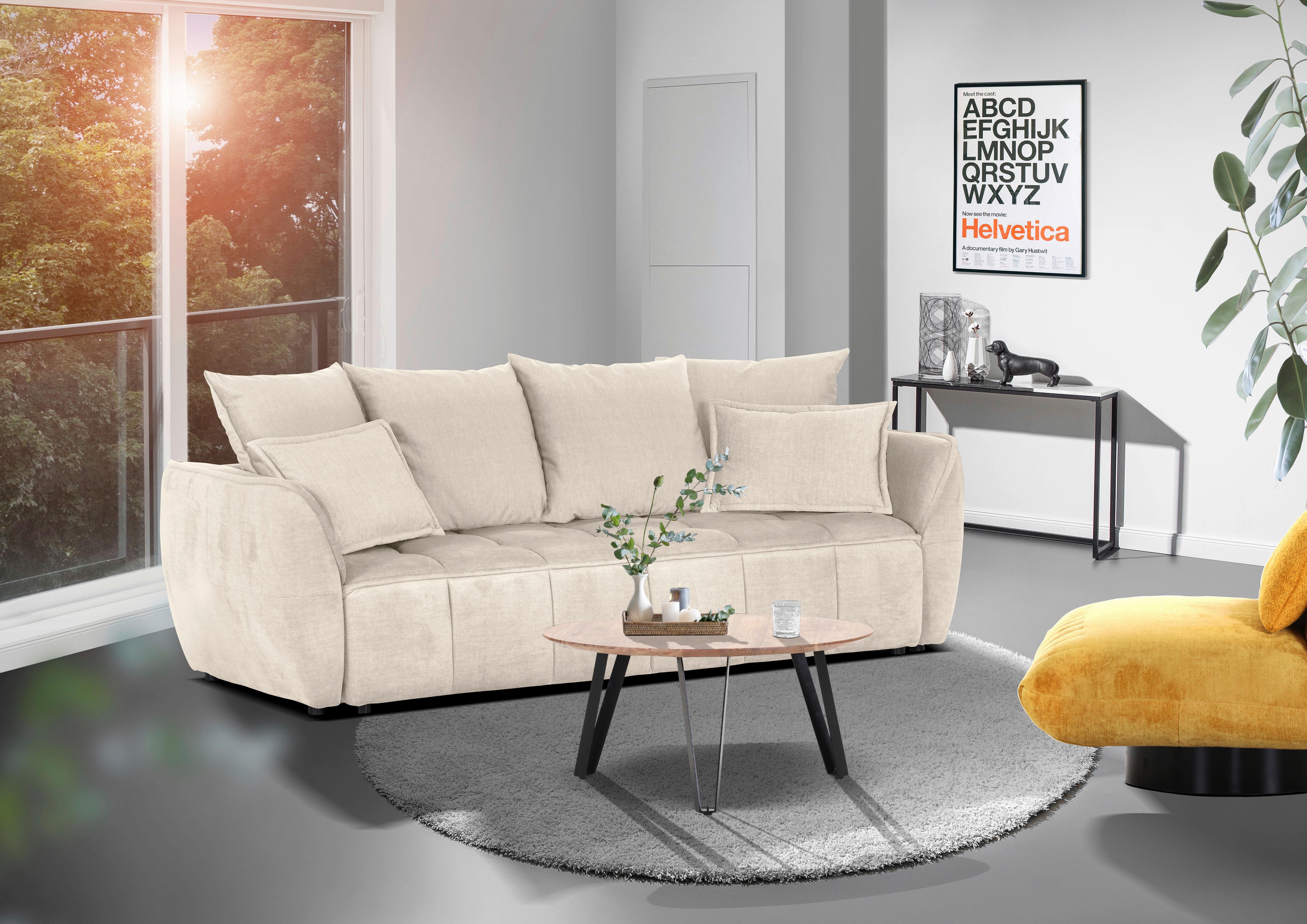 Schlafsofa Meyford - Beige/Schwarz, KONVENTIONELL, Textil (250/70/118cm) - MID.YOU