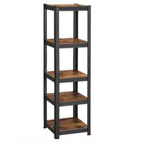 Stojací regál IRON - hnedá/čierna, Basics, kompozitné drevo (37/150/37cm) - Boxxx