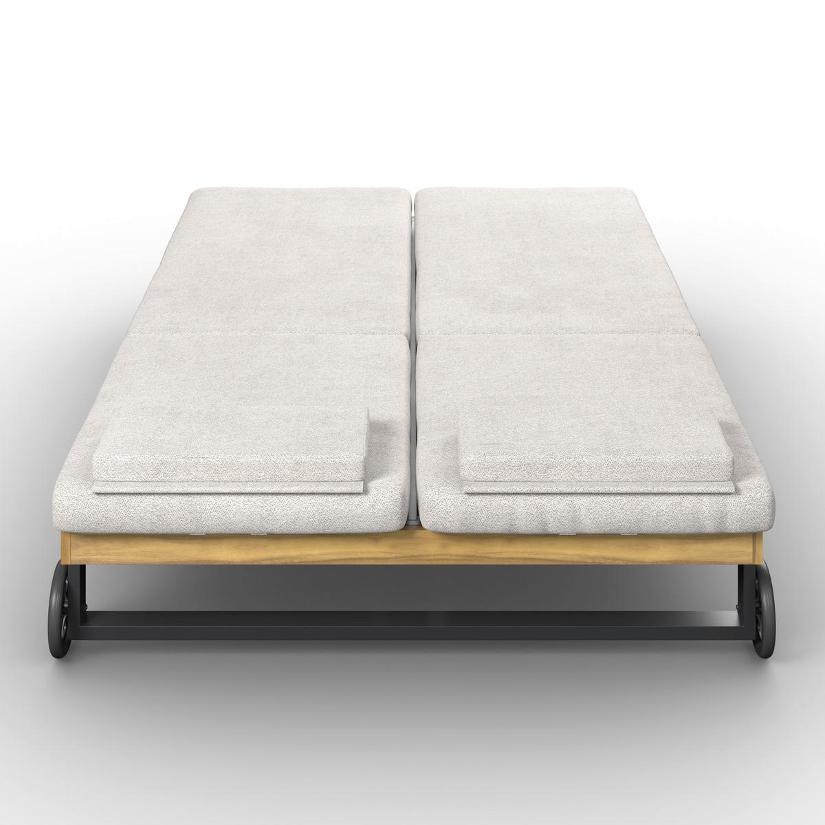 ZAHRADNÍ LEHÁTKO ELENYI - šedobéžová, Moderní, kov/dřevo (200/95/130cm) - Bessagi Garden