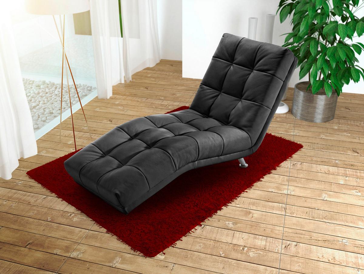 Liege Isabella Flachgewebe Schwarz - Chromfarben/Schwarz, MODERN, Textil (68/88/164cm) - MID.YOU