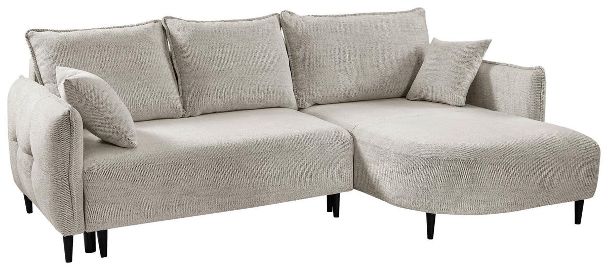 Ecksofa Sycylia Creme/Schwarz, 244 cm - Creme/Schwarz, Design, Textil (244/165cm) - MID.YOU