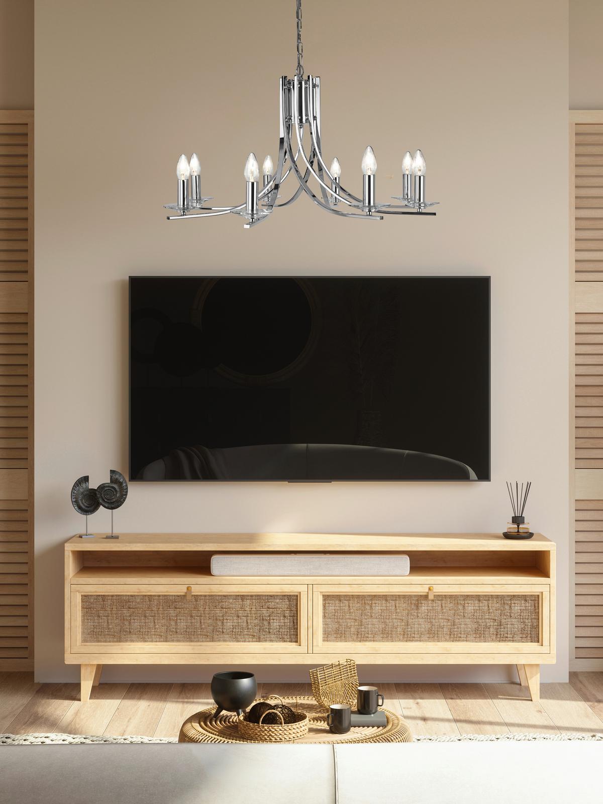 KRONLEUCHTER 4168-8CC ASCONA - Chromfarben, KONVENTIONELL, Glas/Metall (75/145cm)