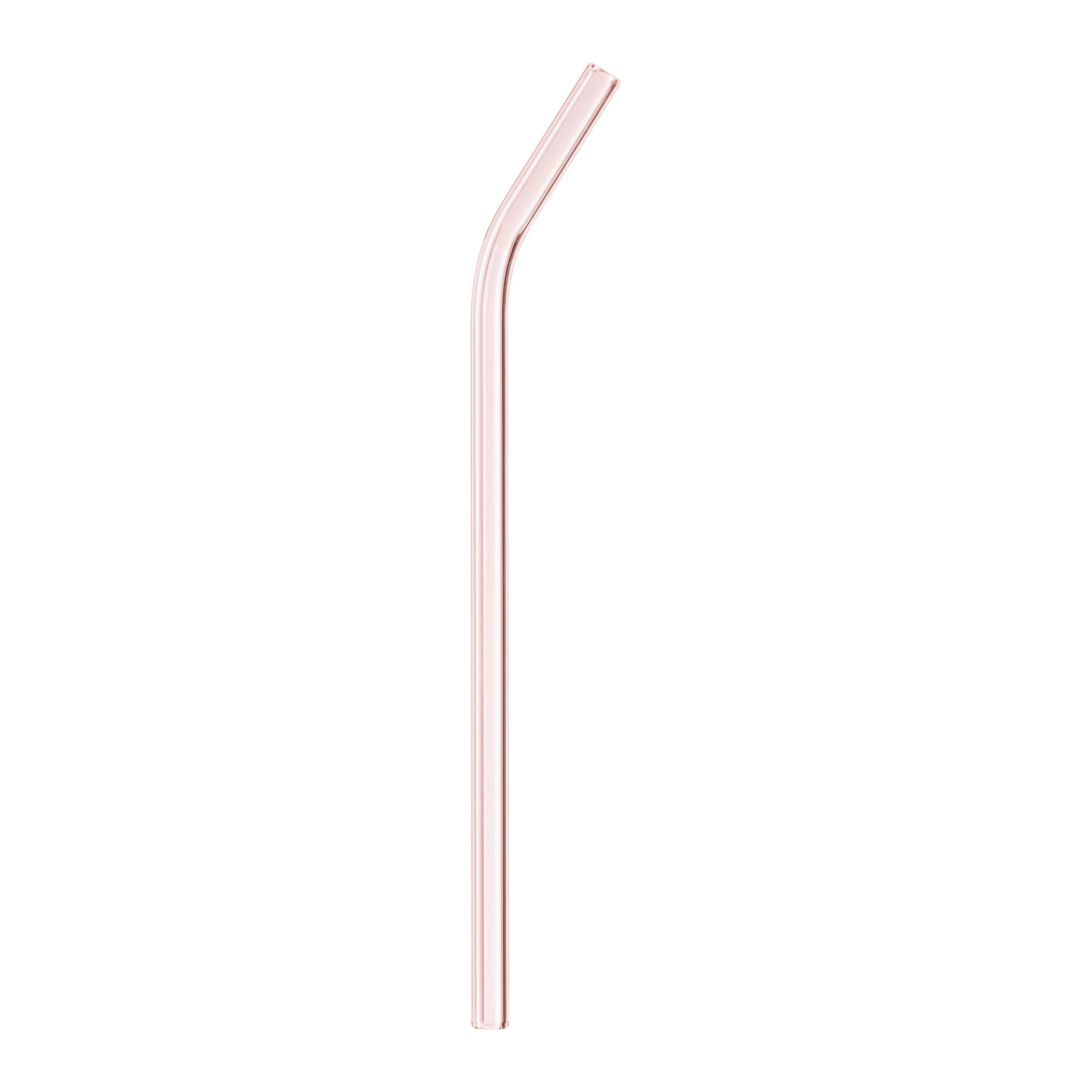 BRČKO obsahuje: 6x brčko +1 kartáček - pink/průhledné, sklo (20cm) - Premium Living