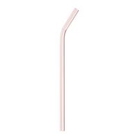 SLAMKA NA PITIE obsahuje: 6x slamka + 1x kefka - priehľadné/pink, sklo (20cm) - Premium Living
