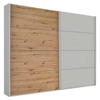 Skříň s posuvnými dveřmi Feldkirch 8, 271/229 cm - šedá/barvy dubu, Moderní, kov/kompozitní dřevo (271/229/62cm)