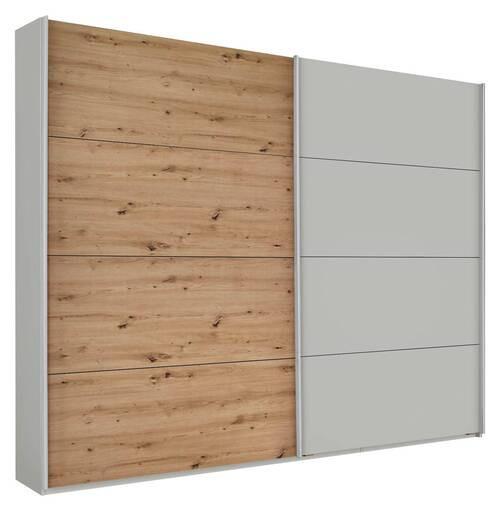 Schwebetürenschrank 271 cm Feldkirch 8, Grau/Eiche Dekor