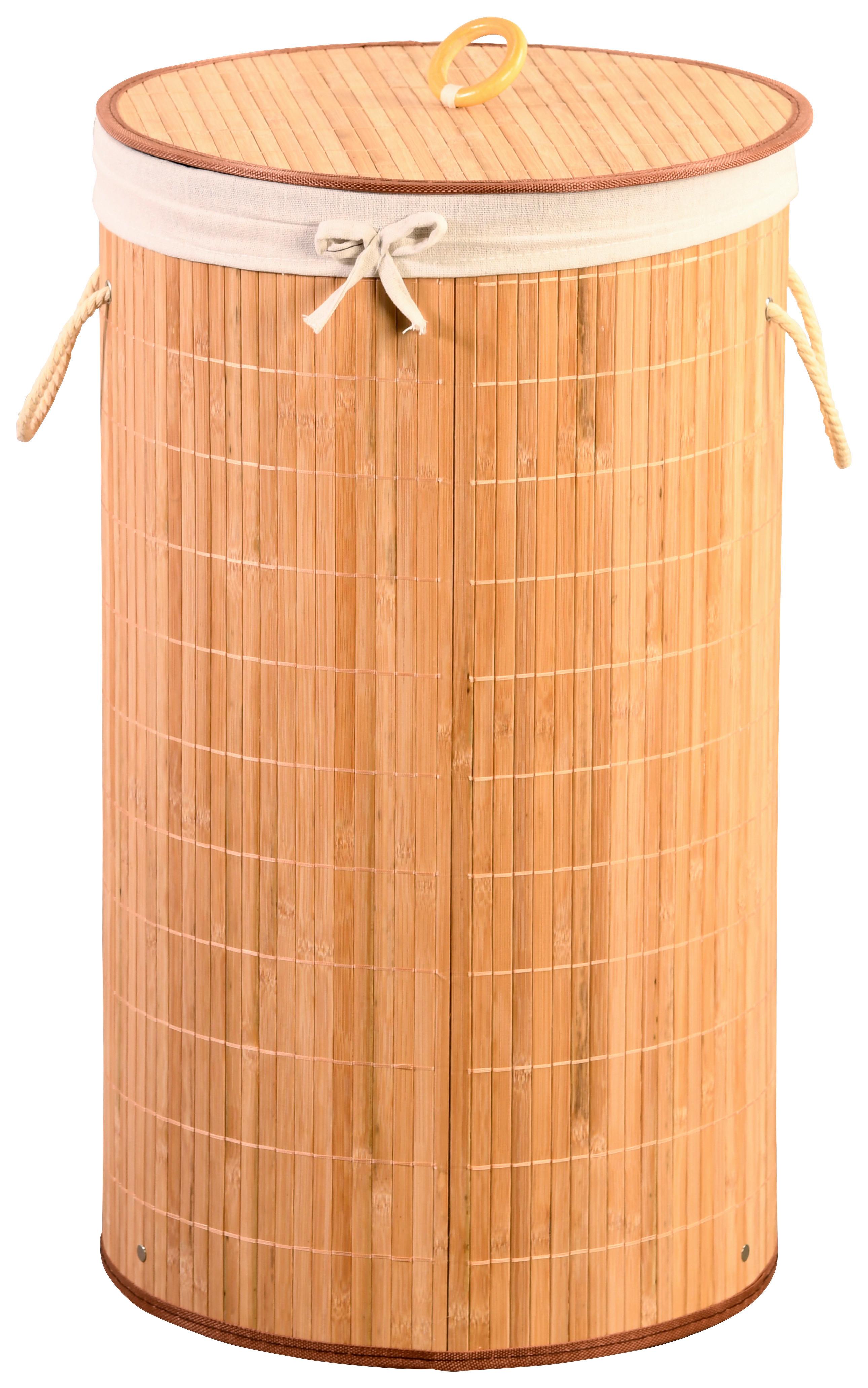 Wäschesammler Wäschesammler Bambus - Creme/Naturfarben, Basics, Holz/Textil (35/60/35cm) - Kesper