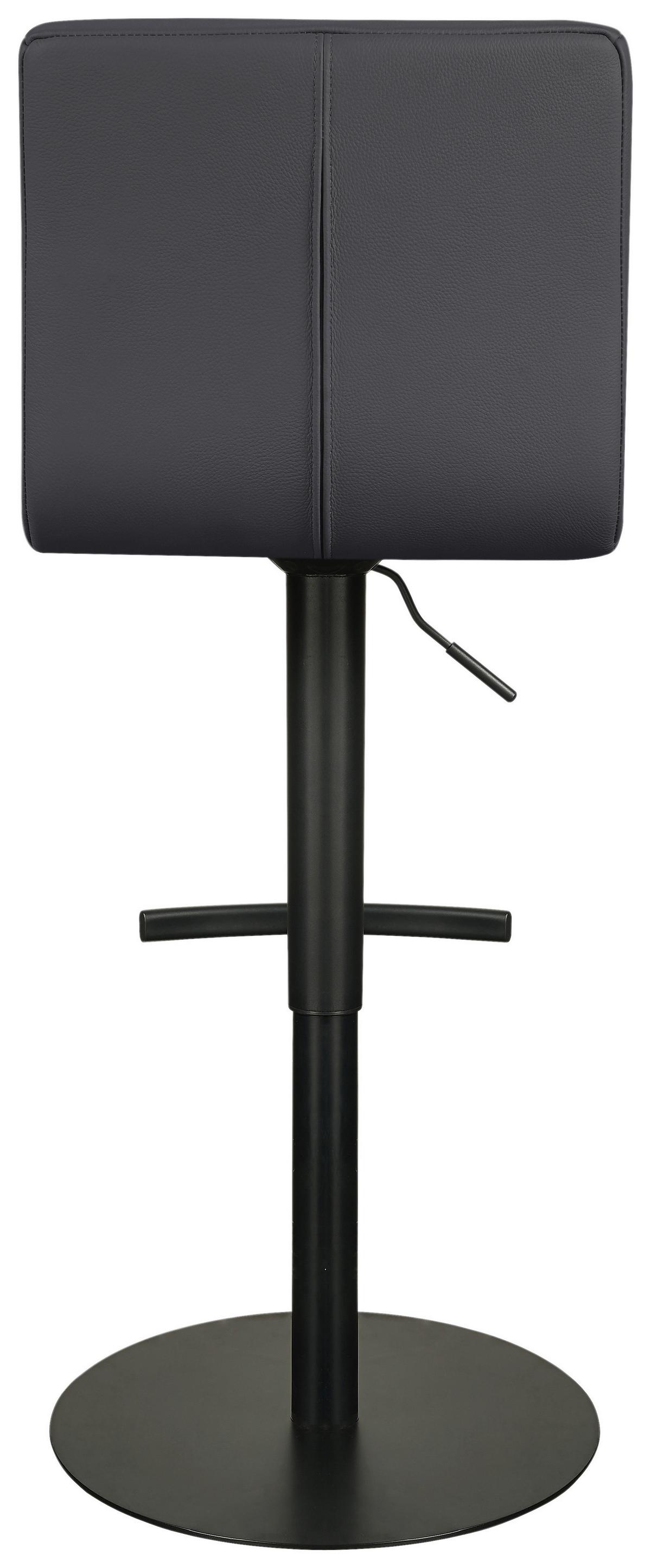 Barhocker Triest Grau B: 43 cm - Schwarz/Grau, MODERN, Leder/Metall (43/92/113/51,5cm) - Livetastic