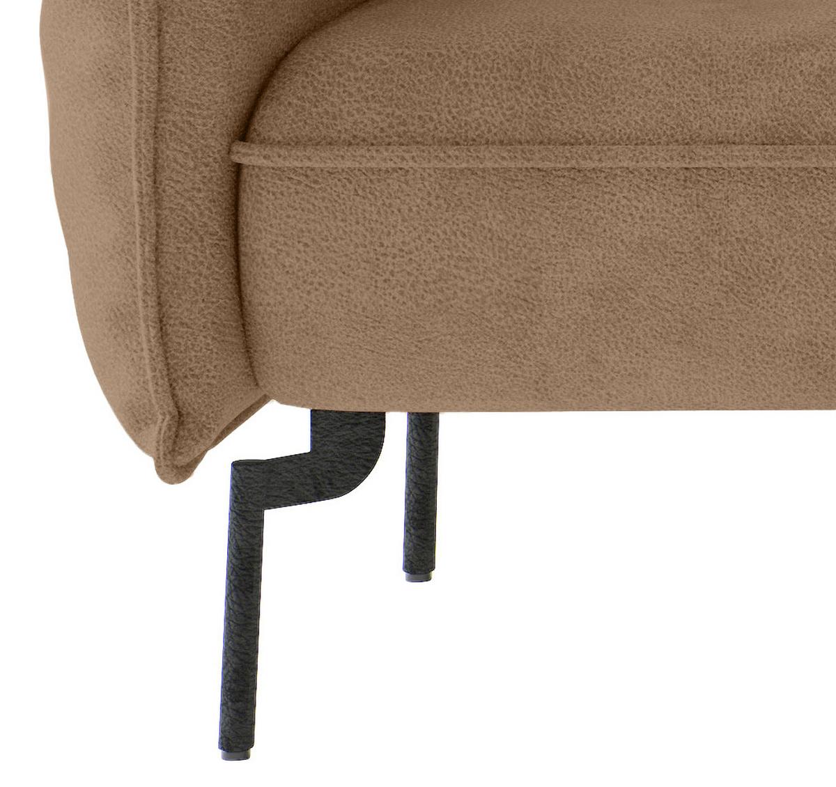 Sitzgarnitur Jakarta - Hellbraun/Edelstahlfarben, Design, Textil (265/185cm) - Livetastic