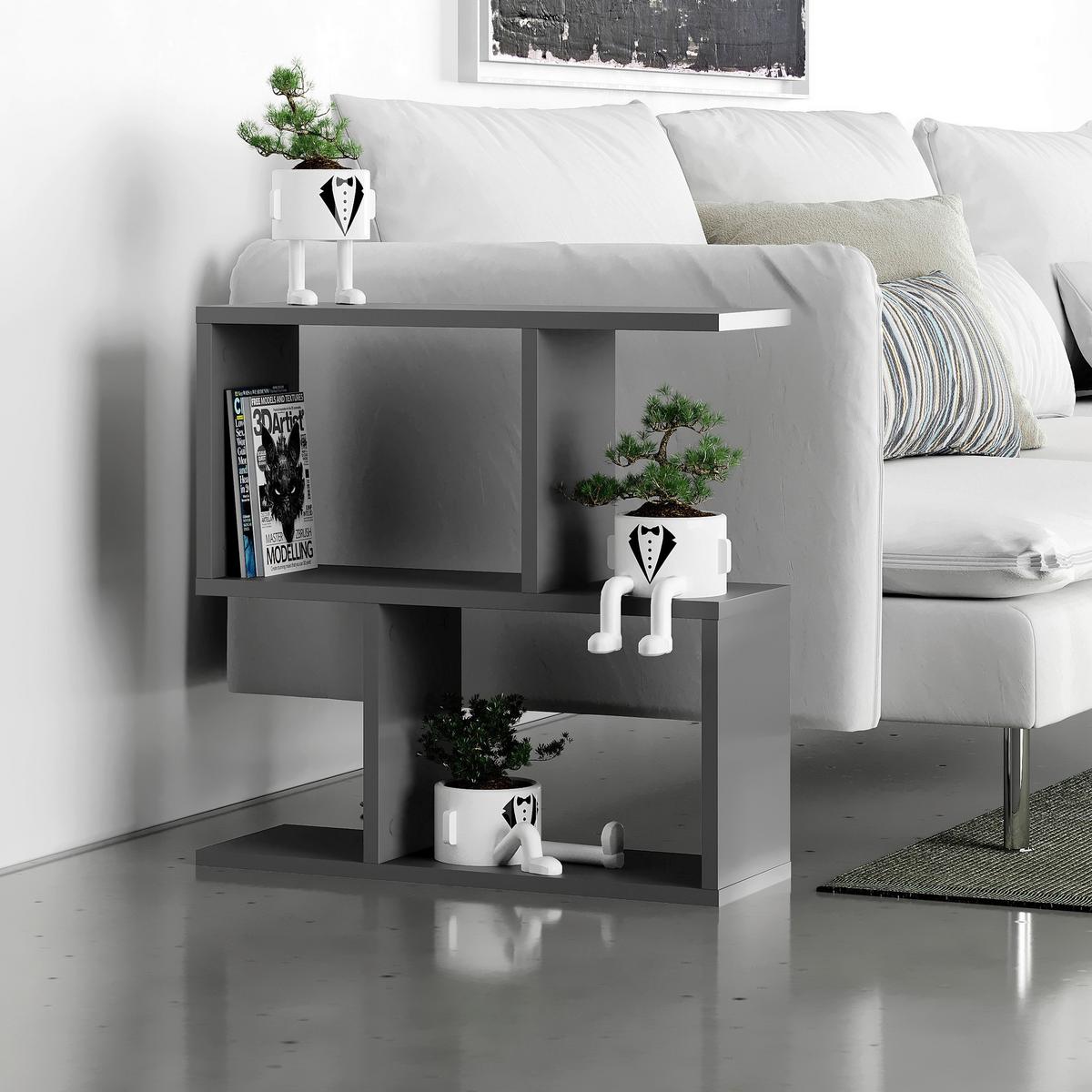 Beistelltisch Homemania Kaffeetisch - Anthrazit, Design, Holzwerkstoff (60/20/60cm) - Livetastic
