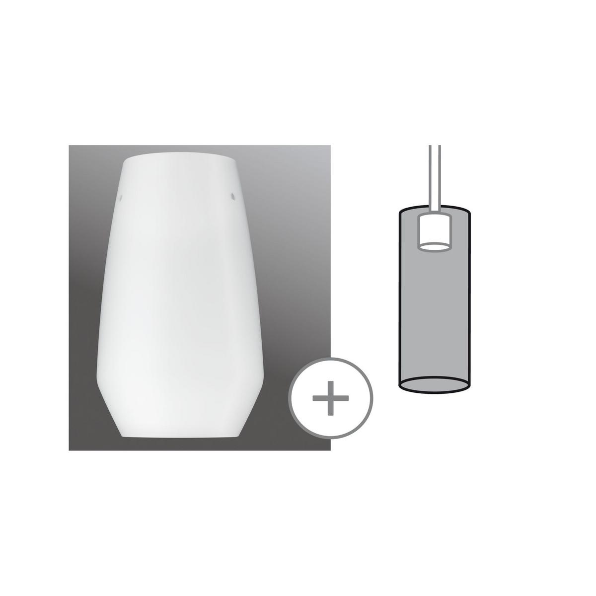 Schienensystem Urail Leuchtenschirm 95354 Opalglas - Opal, Design, Glas (17,0/28,0cm) - Paulmann