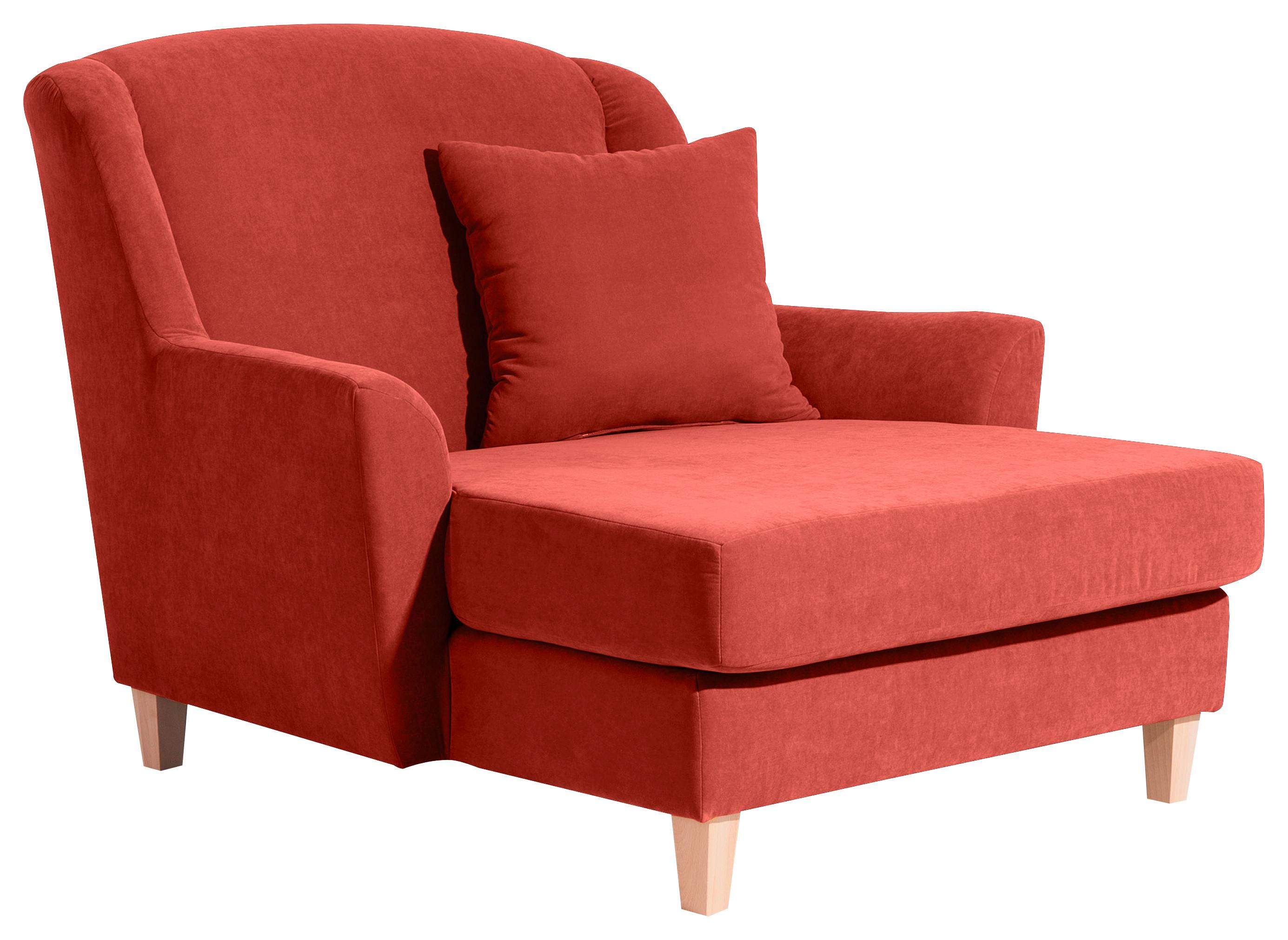 Big Sessel Mit Armlehnen Judith Velours Terra Cotta - Terracotta/Naturfarben, MODERN, Textil (136/107/142cm) - Max Winzer