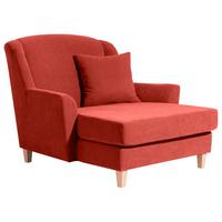 Big Sessel Mit Armlehnen Judith Velours Terra Cotta - Terracotta/Naturfarben, MODERN, Textil (136/107/142cm) - Max Winzer