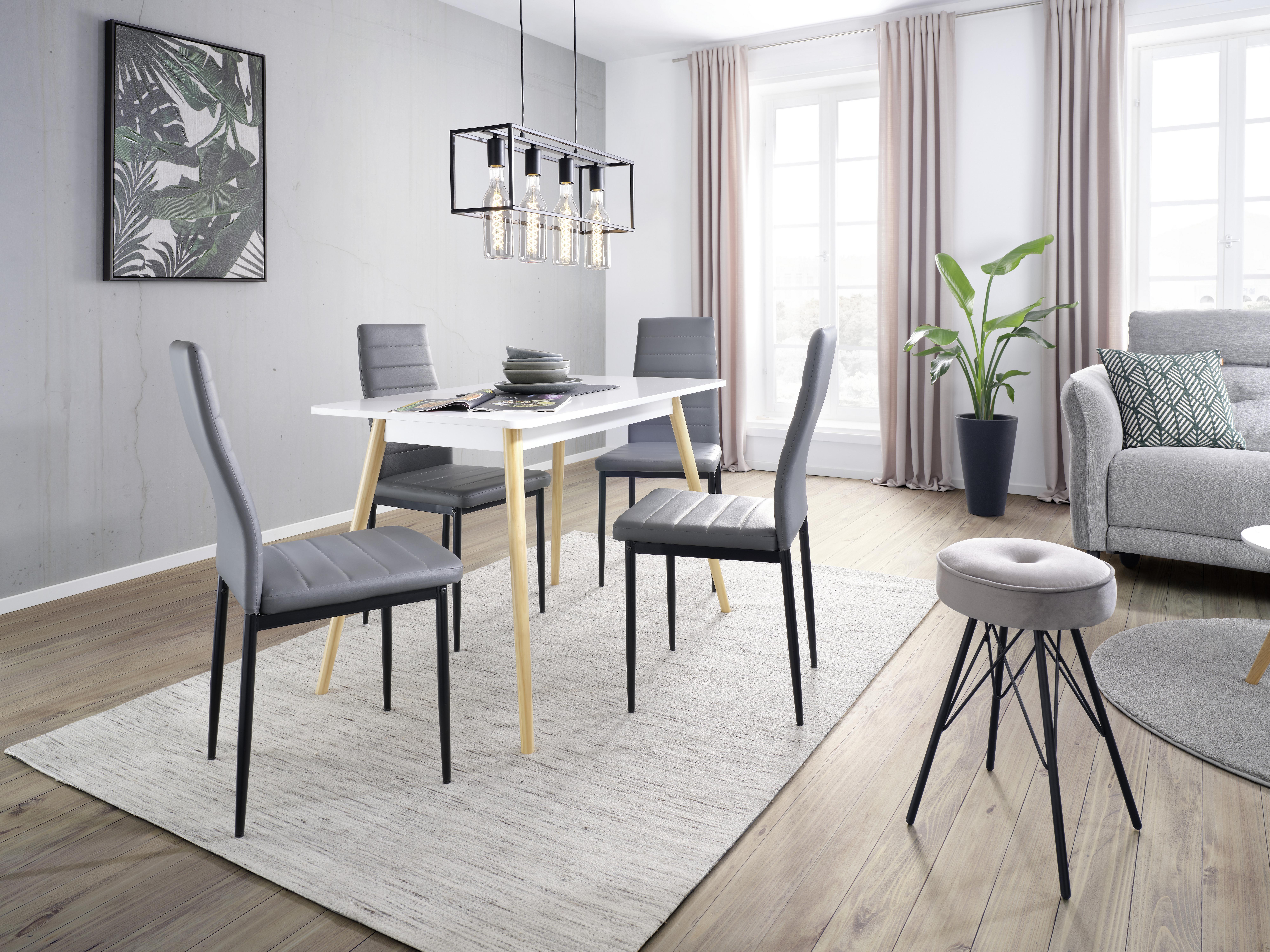 Jedálenský Stôl Anouka, Biely / Prírodný - prírodné farby/biela, Moderný, drevo/kompozitné drevo (110/70/76cm) - Based