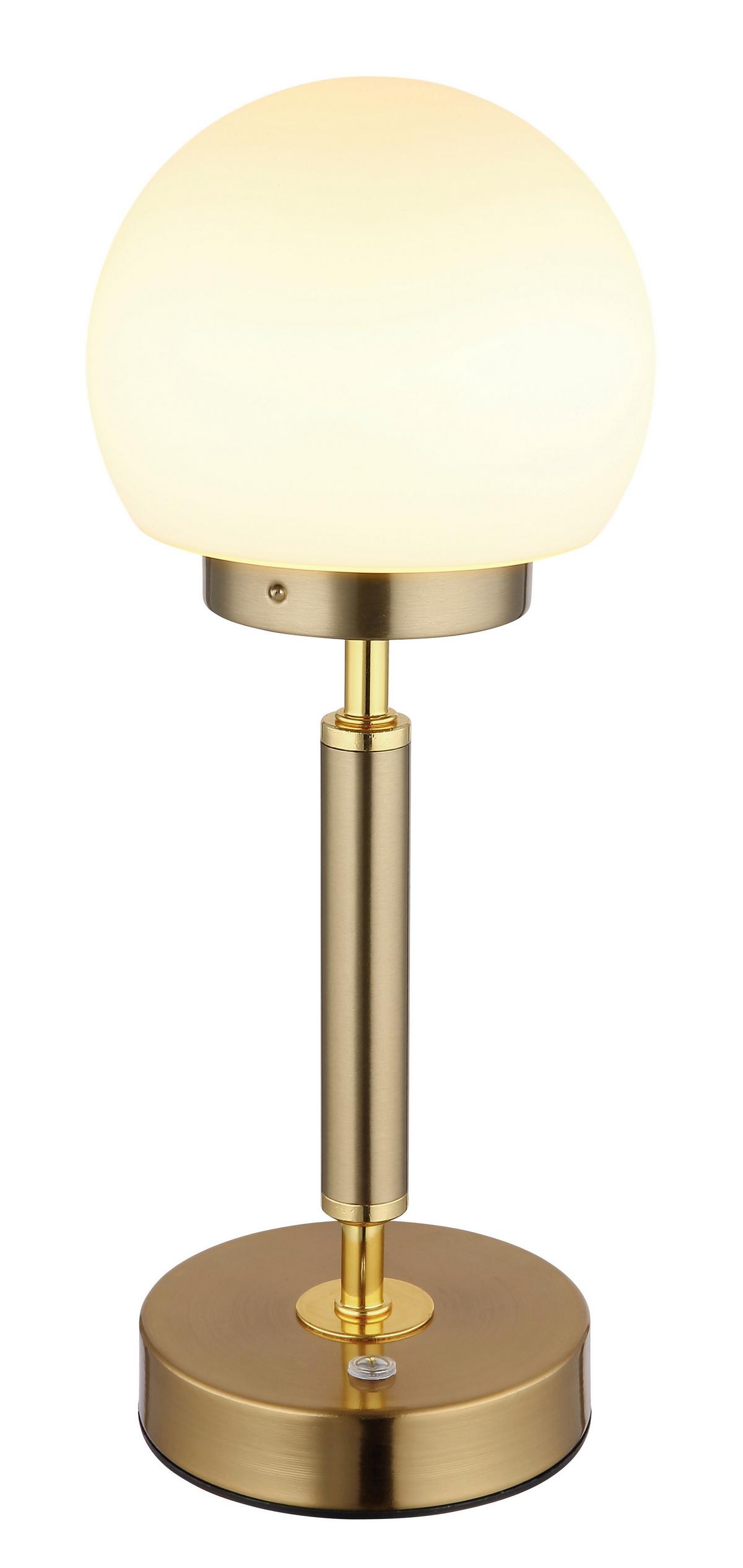 LED-Tischleuchte 21033m - Messingfarben/Opal, KONVENTIONELL, Glas/Kunststoff (11,5/28,5cm) - Globo