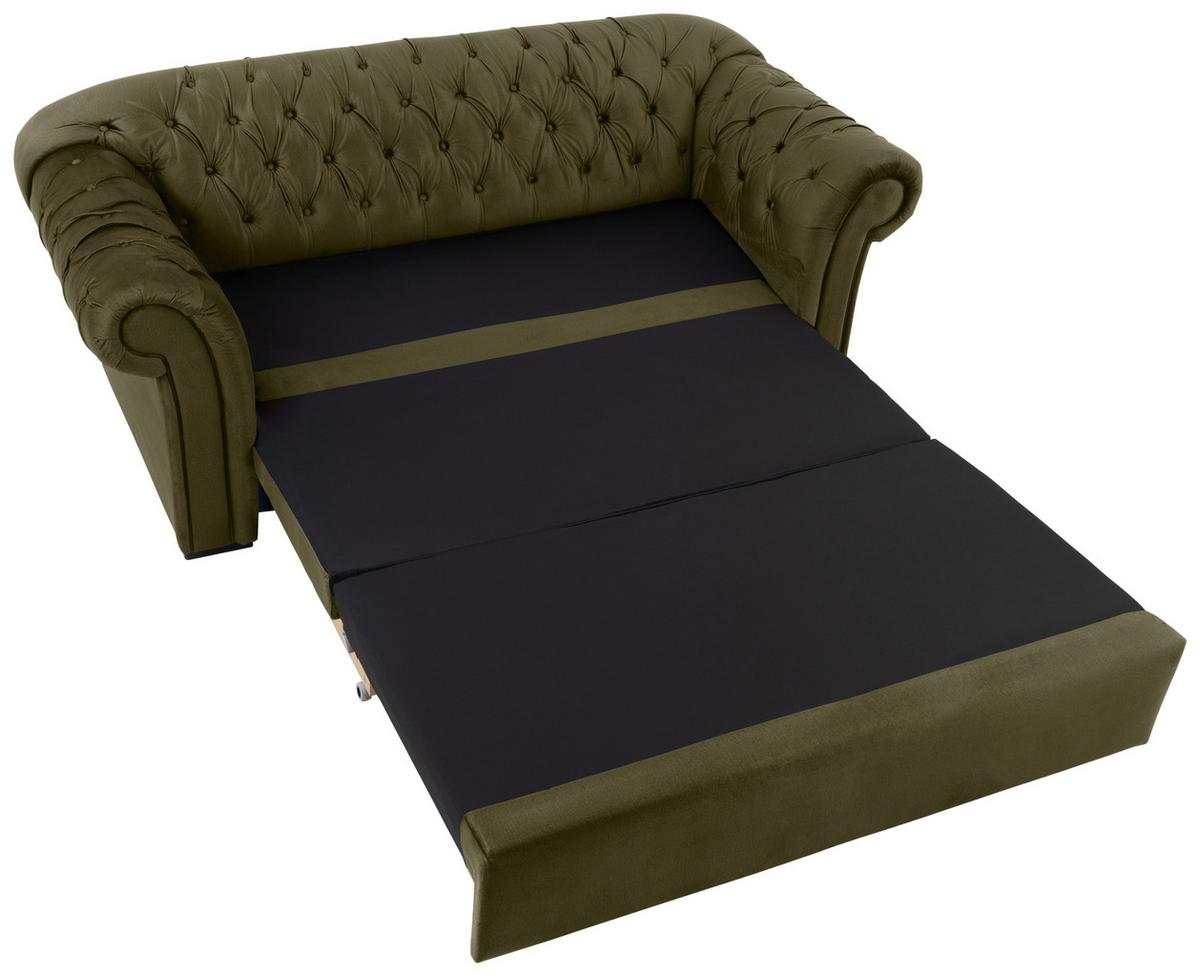 Schlafsofa Cupido - Schwarz/Olivgrün, Design, Textil (213/86/99cm) - MID.YOU