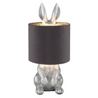 Tischleuchte 21633s - Silberfarben/Schwarz, Trend, Kunststoff (18/41cm) - Globo