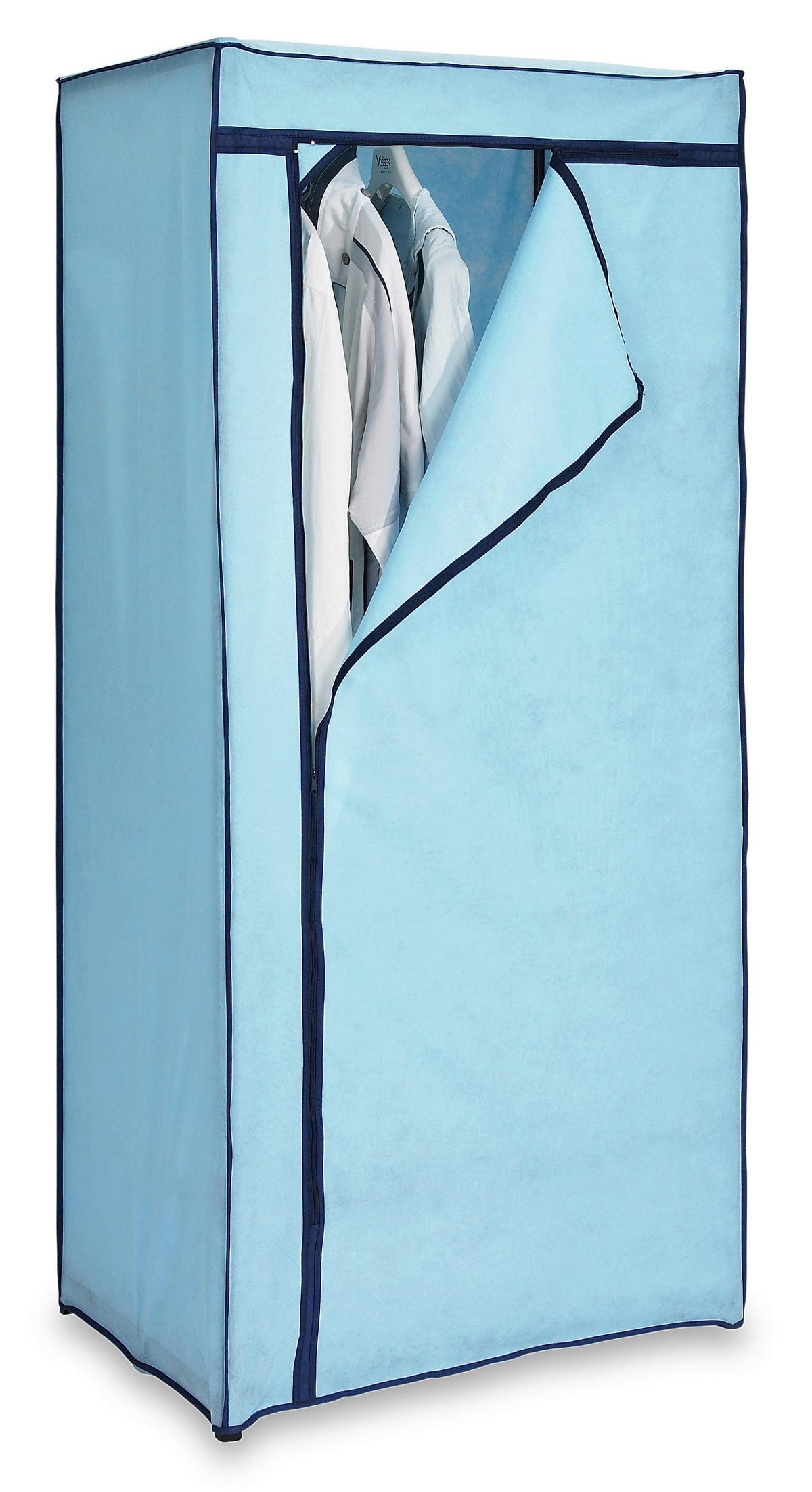 Stoffschrank Mit Metallgestell B: 75 Cm Fancy, Blau - Blau/Schwarz, MODERN, Textil/Metall (75/160/50cm)