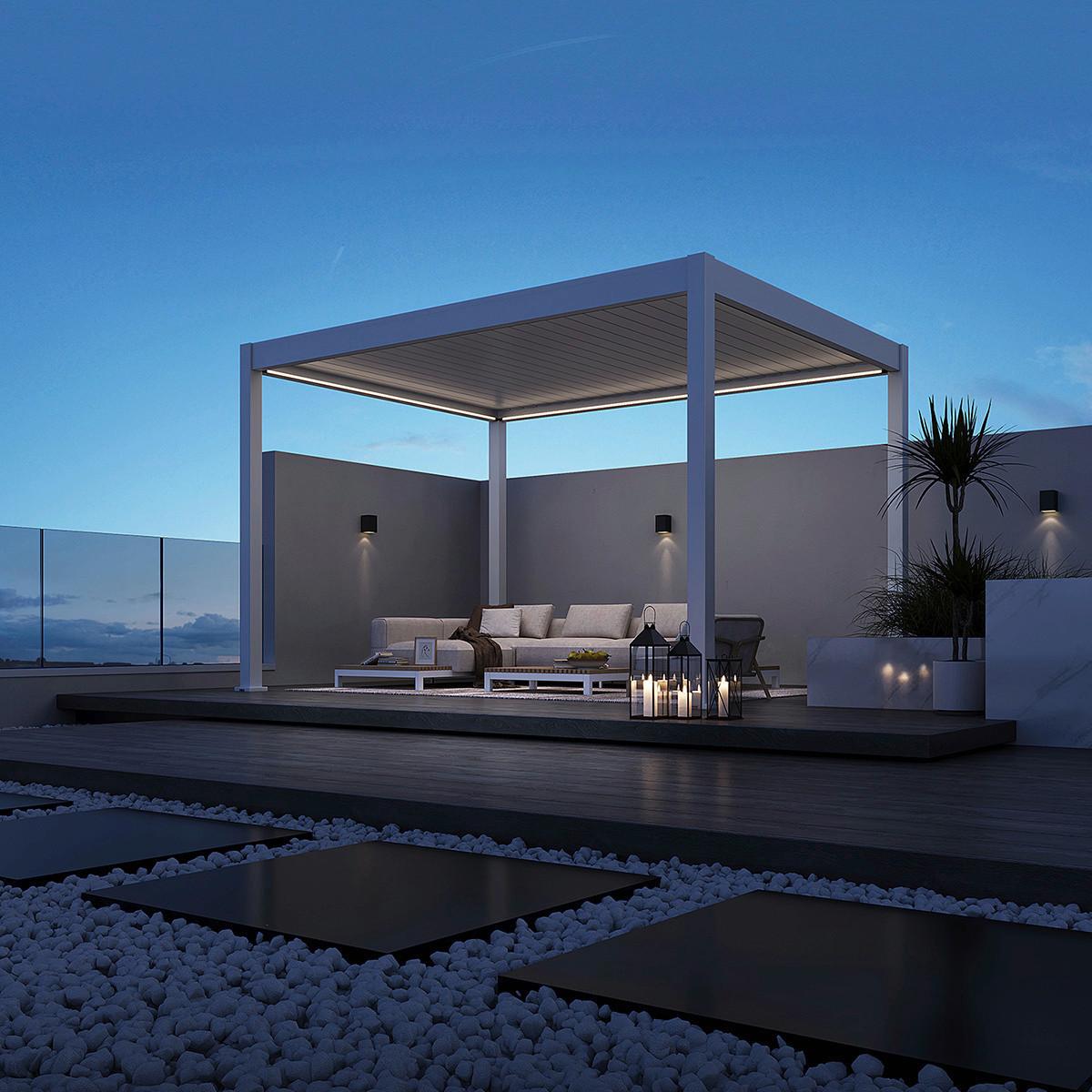 Pergola 300x400 Cm Wetterbeständig, Weiß - Weiß Hochglanz, Basics, Metall (300/255/400cm)