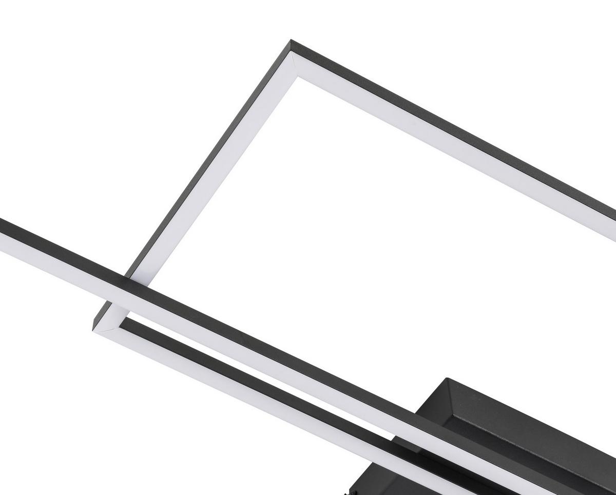 LED-Deckenleuchte Hava L: 108 cm - Schwarz, Design, Kunststoff/Metall (108/56/7,5cm) - Luca Bessoni