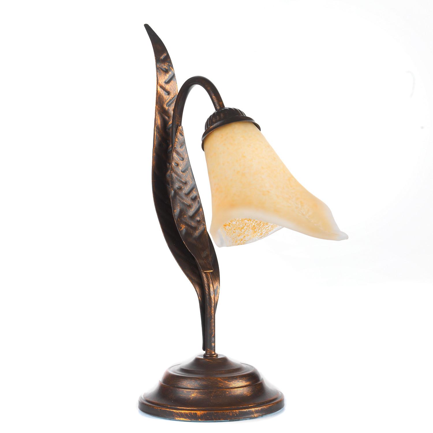 Tischleuchte 4230/L - Bronzefarben, KONVENTIONELL, Glas/Metall (25/38cm)
