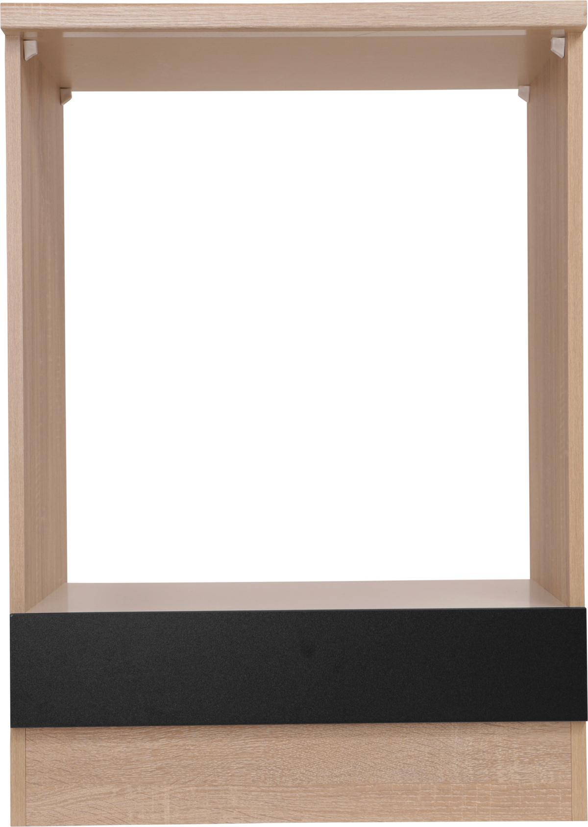 Herdumbauschrank Merle Schwarz, Eiche Dekor B: 60 cm - Eichefarben/Schwarz, Basics, Holzwerkstoff (60/84,8/60cm) - Respekta
