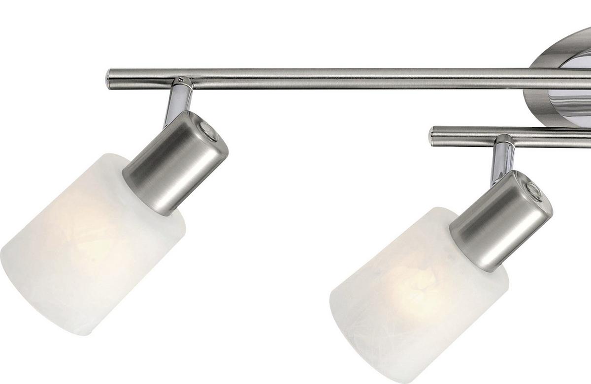 Strahler Elke 4-flammig Verstellbar L: 62 Cm - Chromfarben/Weiß, KONVENTIONELL, Glas/Metall (62cm) - James Wood