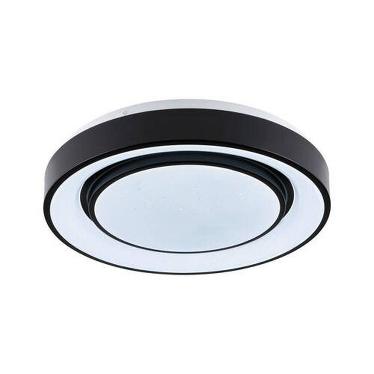 Deckenleuchte Ø 37,5 Cm 1-Flamming Dimmbar - Schwarz/Weiß, Basics, Kunststoff/Metall (37,5/7cm) - Paulmann