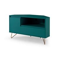 Lowboard Blau B: 100cm - Blau/Messingfarben, Design, Holzwerkstoff (100/58/50cm) - Livetastic