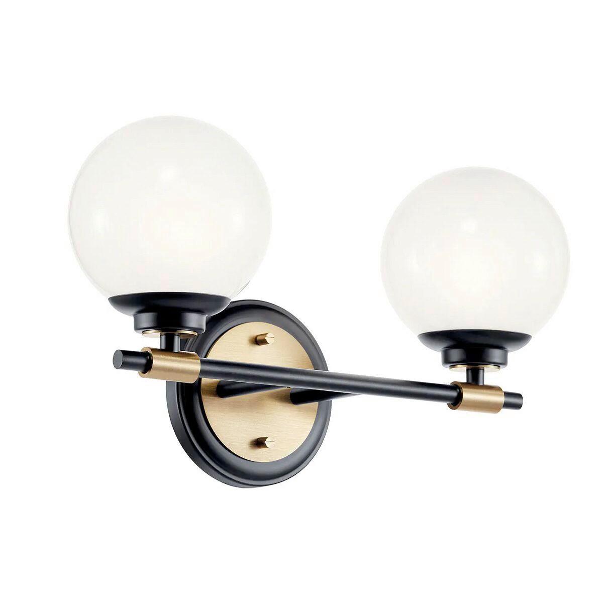 Fürdőszobai Falilámpa Kl-Benno2-Bk-Cpz - Pezsgő/fekete, Konventionell, üveg/fém (22,2/37,3/16.6cm) - Elstead Lighting