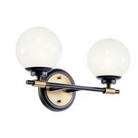 Fürdőszobai Falilámpa Kl-Benno2-Bk-Cpz - Pezsgő/fekete, Konventionell, üveg/fém (22,2/37,3/16.6cm) - Elstead Lighting