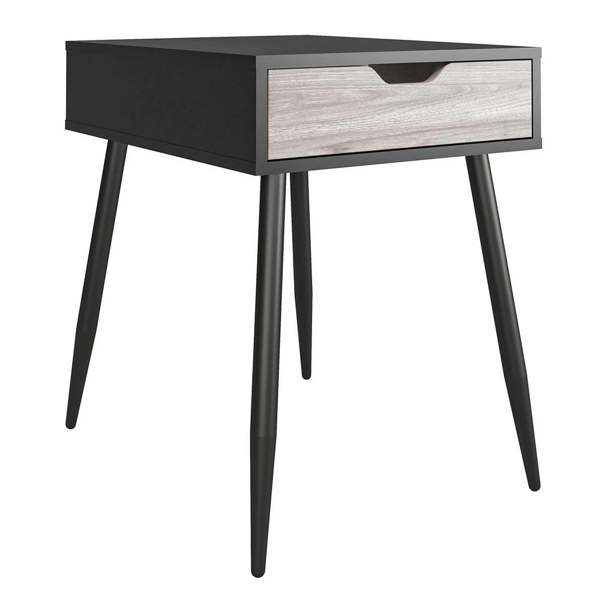 Beistelltisch Copley Schwrz/eiche Dekor B: 46 Cm - Eichefarben/Schwarz, Design, Holzwerkstoff (46/59/61cm) - MID.YOU