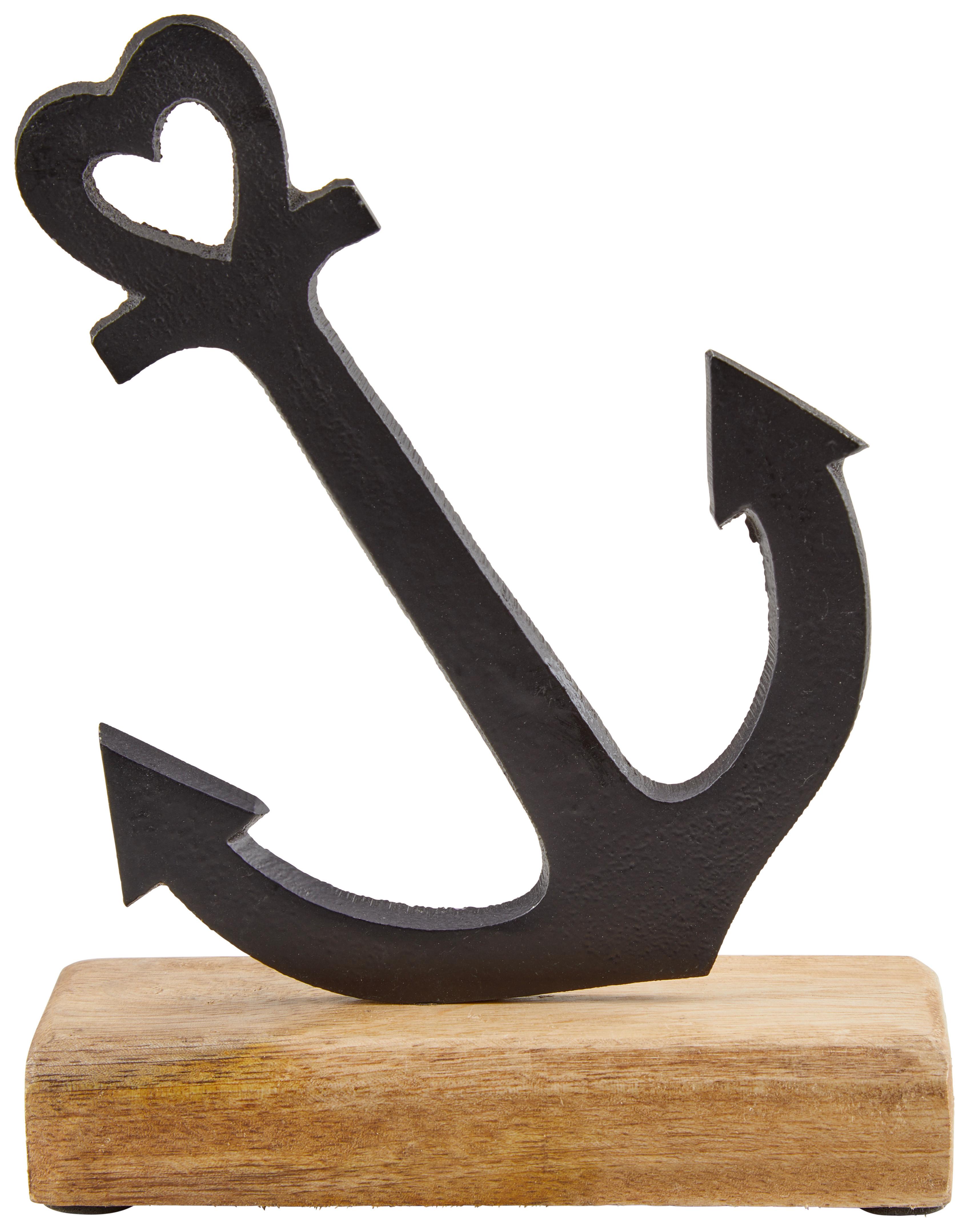 Dekofigur Anker H: 17 cm Aus Holz/Metall für Indoor