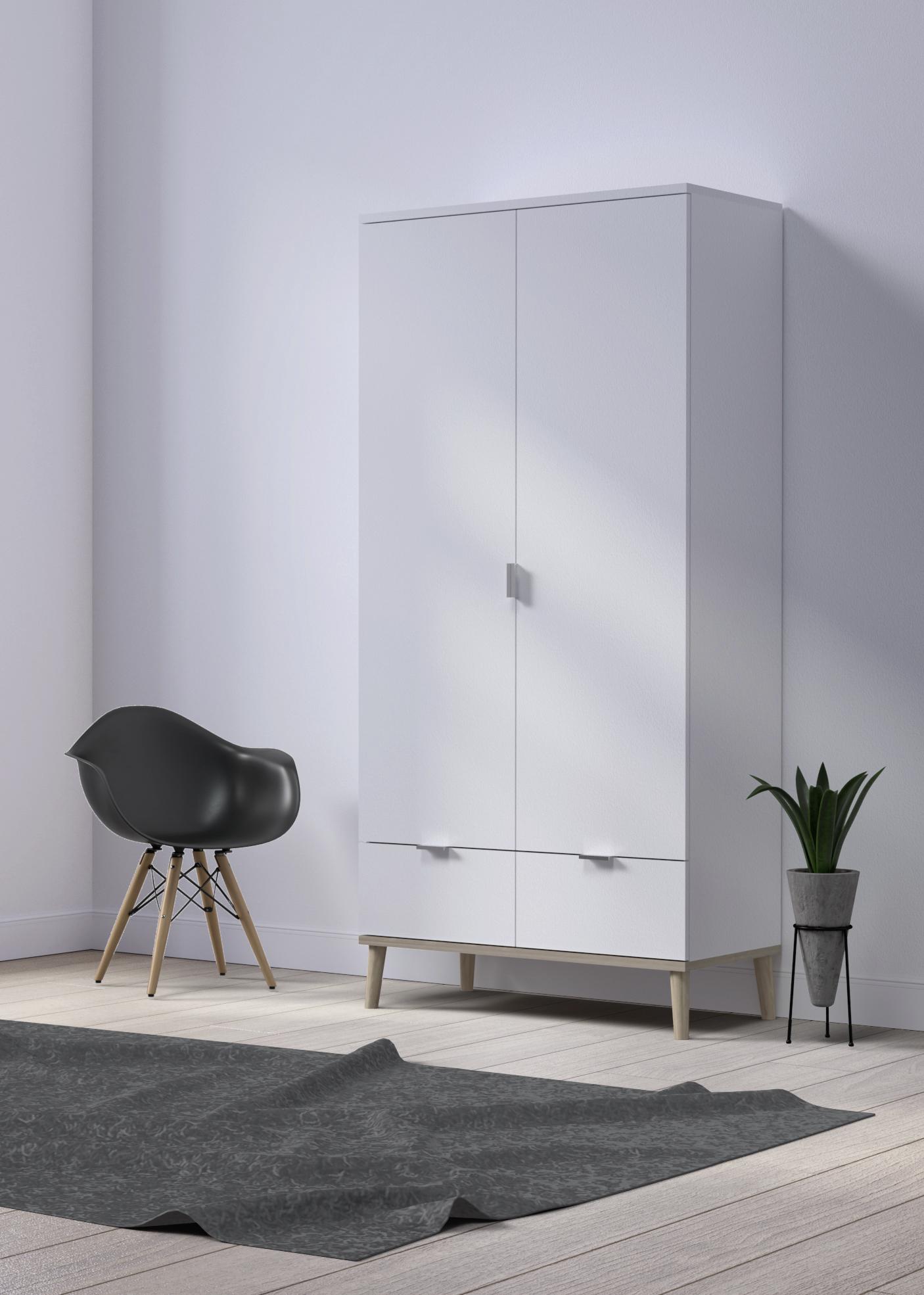 Drehtürenschrank Göteburg 61 Weiß