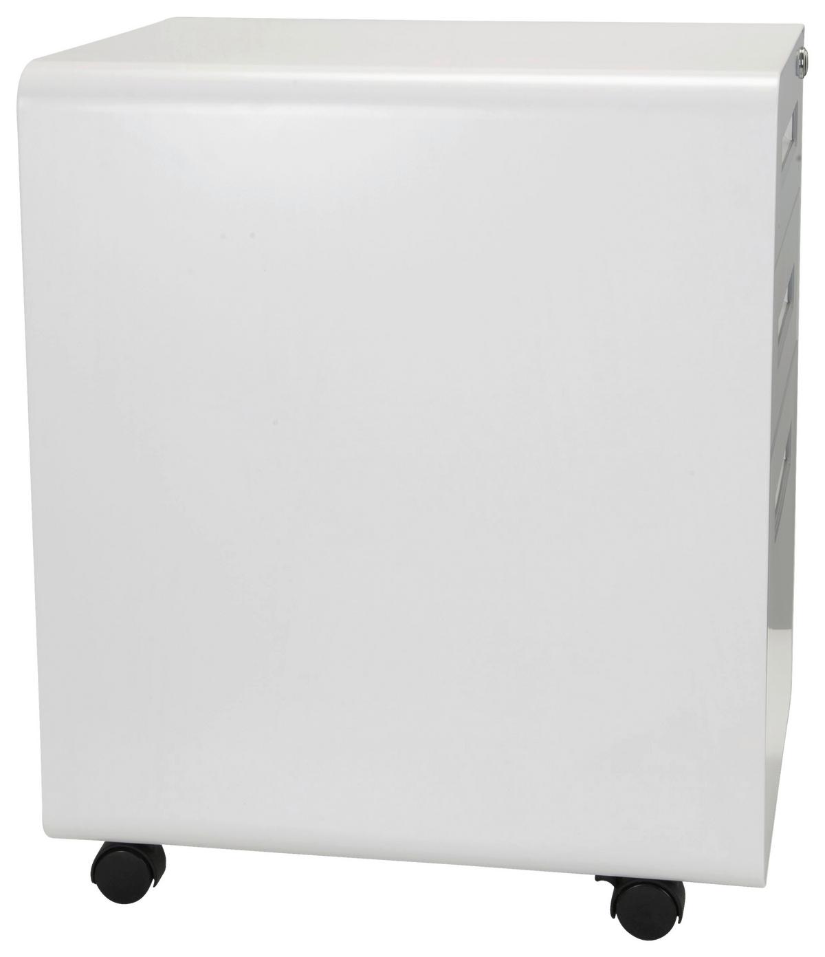 Rollcontainer Color Plus I Grau/Weiß - Weiß/Grau, MODERN, Kunststoff/Metall (40/60/50cm) - MID.YOU