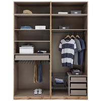 otvorená skriňa UNIT š. 182 cm dekor biela - biela/chrómová, Modern, kompozitné drevo/plast (182,2/242,2/56,5cm) - Ondega