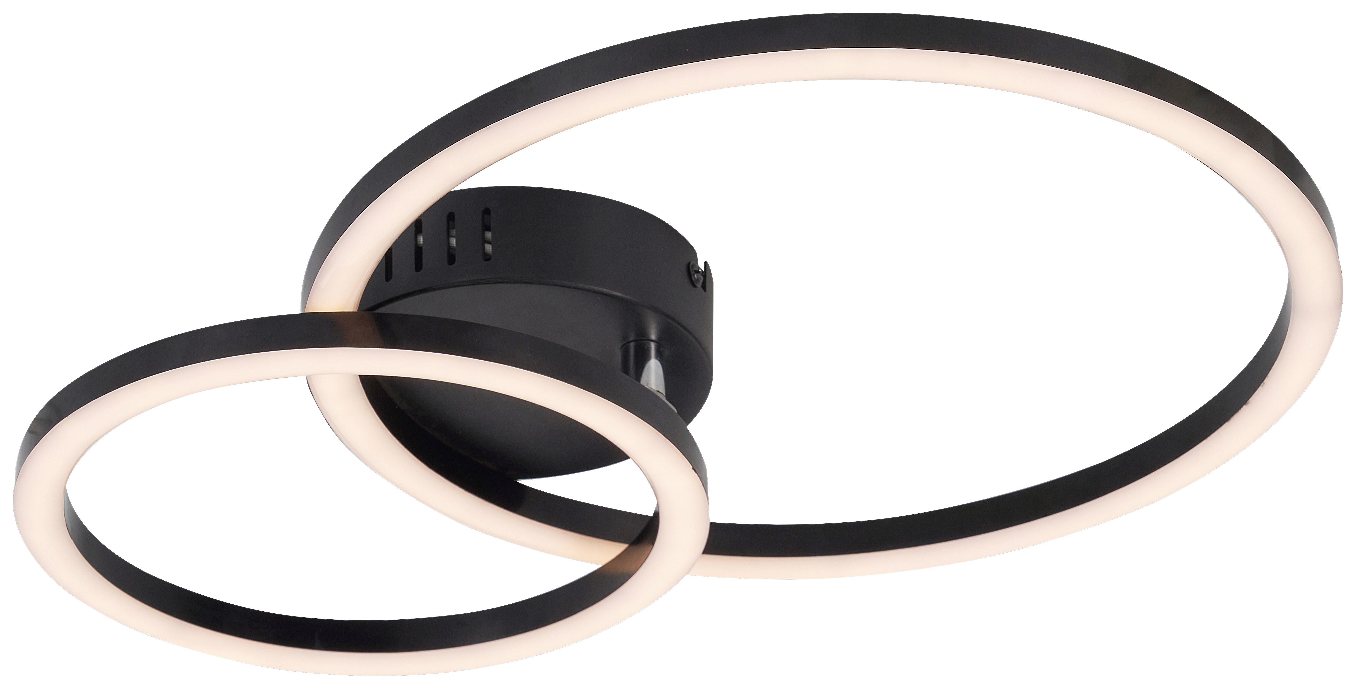 STROPNÍ LED SVÍTIDLO RUNDI - černá, Moderní, plast (42/30/7,5cm) - Mömax