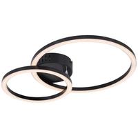 STROPNÍ LED SVÍTIDLO RUNDI - černá, Moderní, plast (42/30/7,5cm) - Mömax