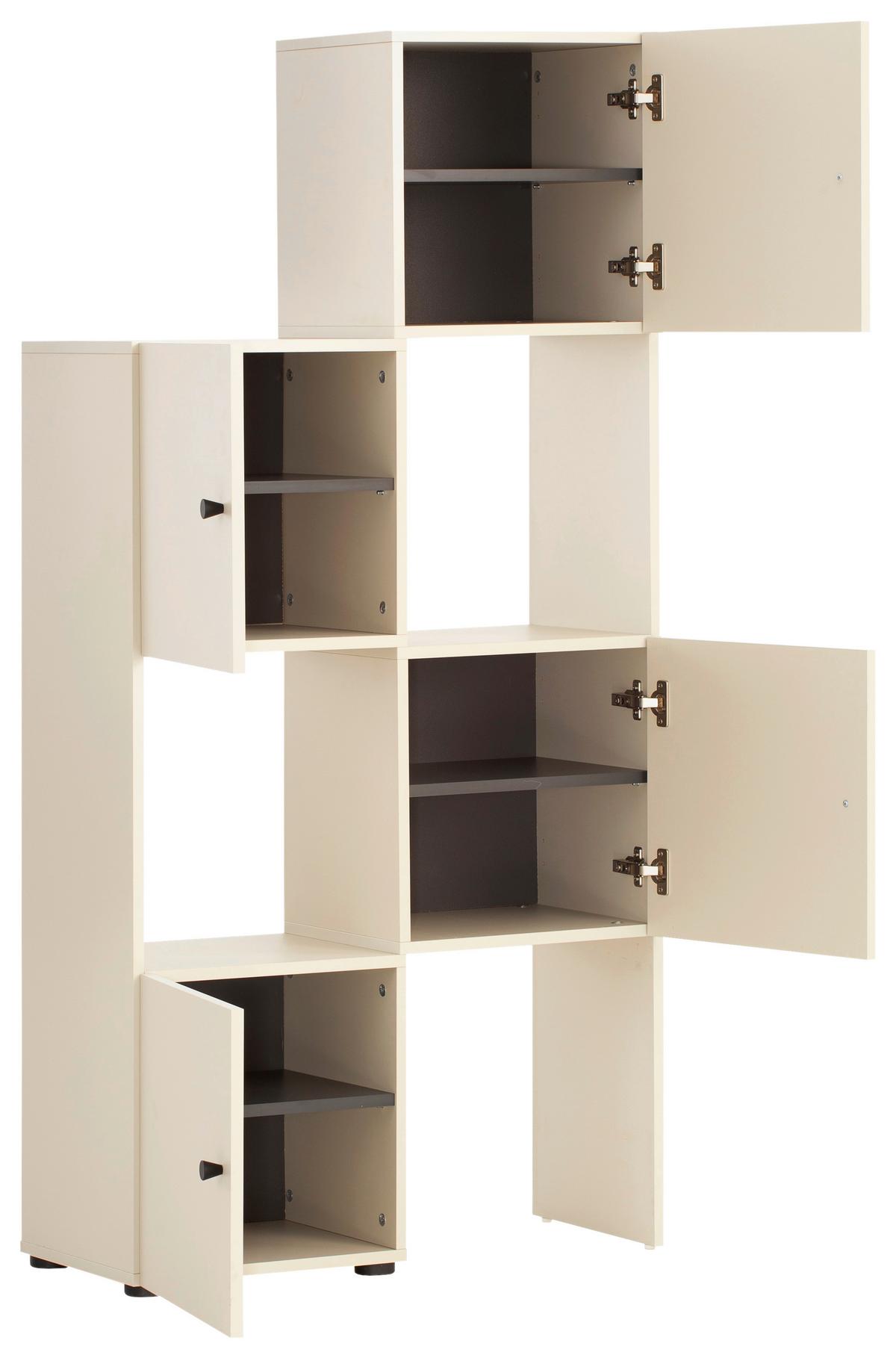 Regal Lovund, Beige B: 42-70 Cm - Beige/Schwarz, Design, Holzwerkstoff (42-70/163,1/34,7cm) - MID.YOU