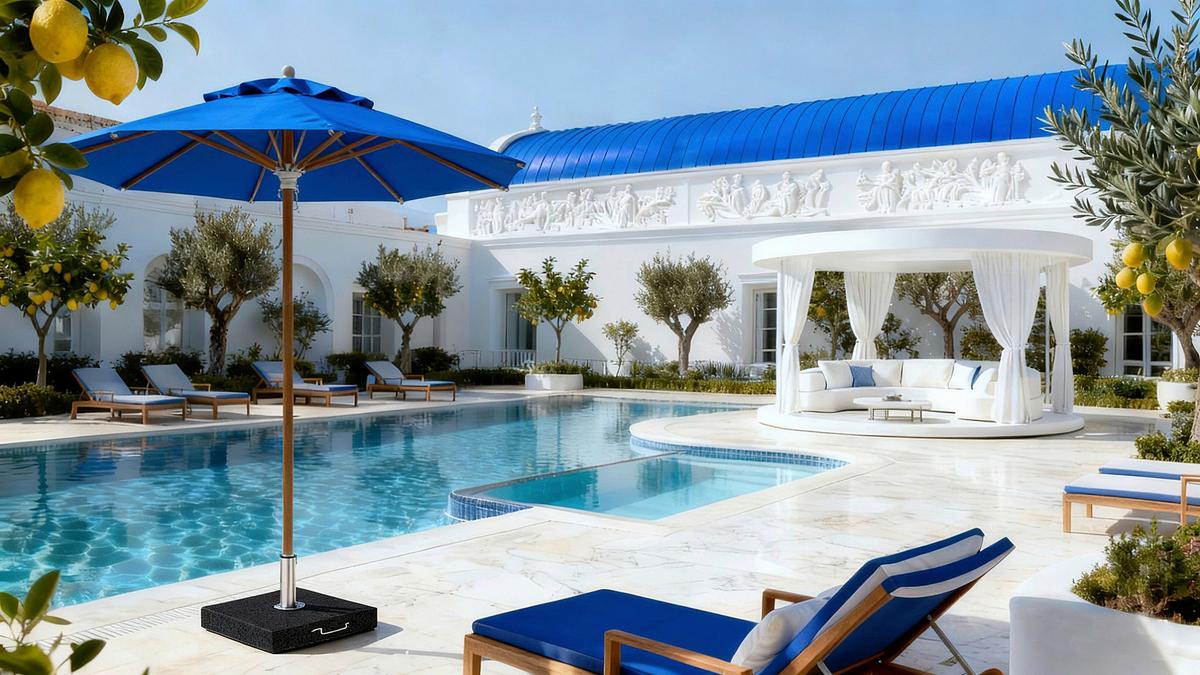 Sonnenschirmständer London - Schwarz, MODERN, Stein/Metall (45/38/45cm) - Beldano