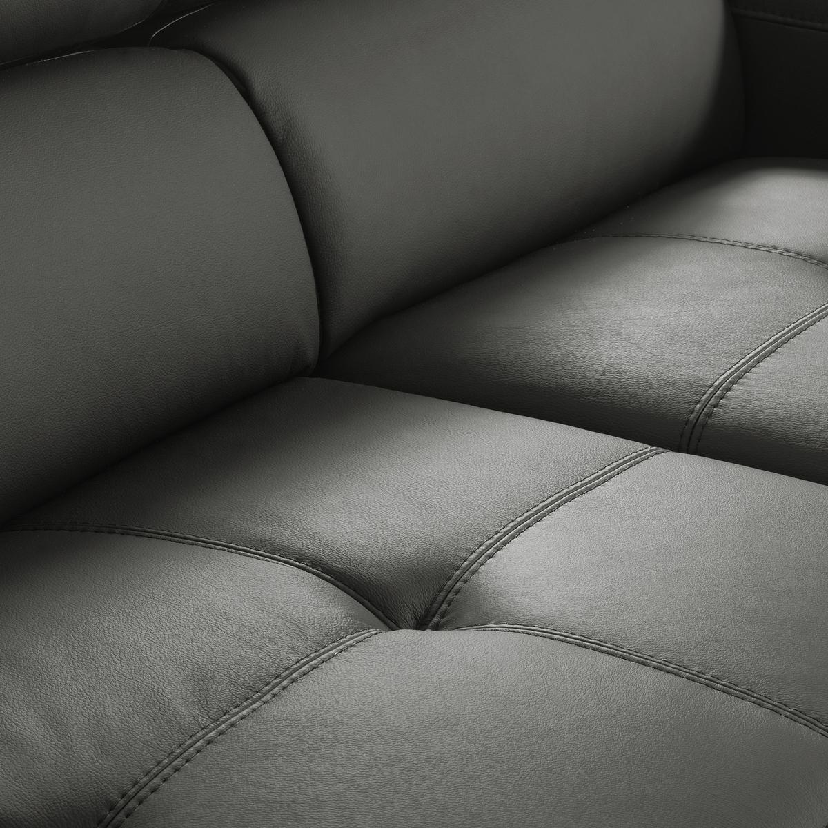 Ecksofa Torino Teilleder Anthrazit 247x173 - Anthrazit/Schwarz, Design, Leder/Textil (247/173cm) - Livetastic