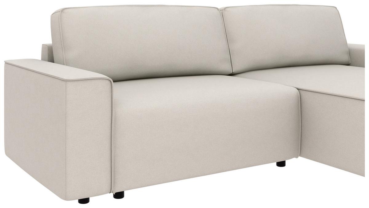 Ecksofa Chance Sandfarben S: 265x164 cm - Sandfarben/Schwarz, MODERN, Textil (265/164cm) - Trendmanufaktur