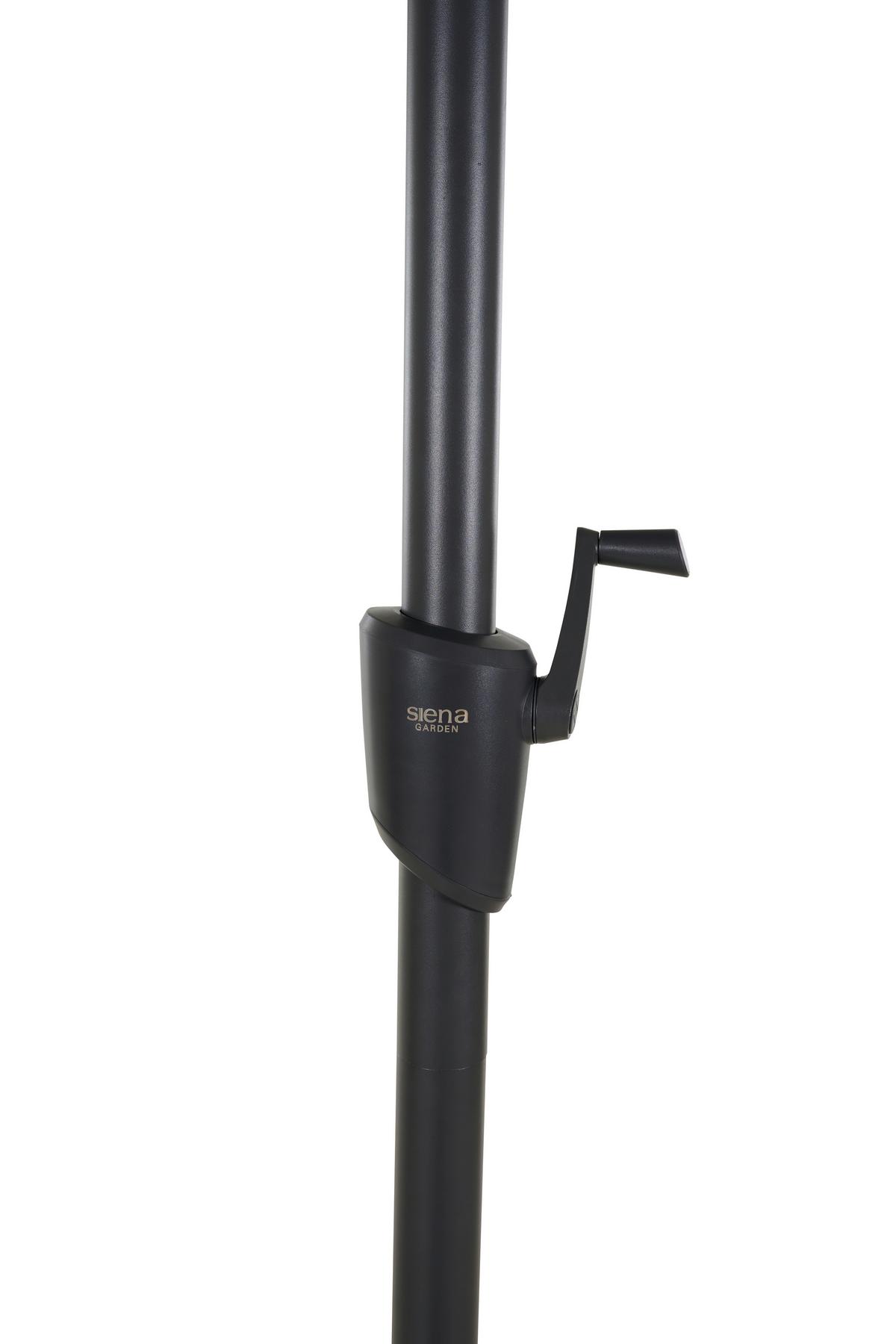 Sonnenschirm L/B: 300x300 cm mit Schutzhülle Hellgrau - Anthrazit/Hellgrau, MODERN, Textil/Metall (300/300cm) - Siena Garden